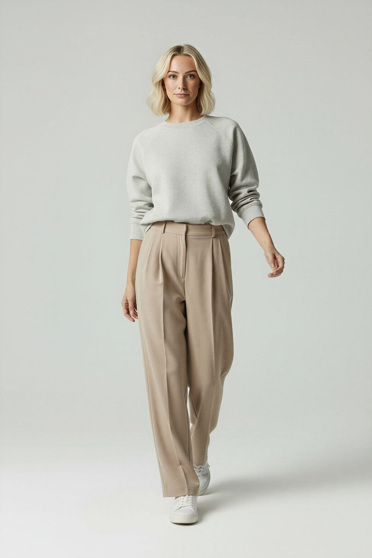 Adaline High-Waisted Wide Leg Trousers with Side Pockets