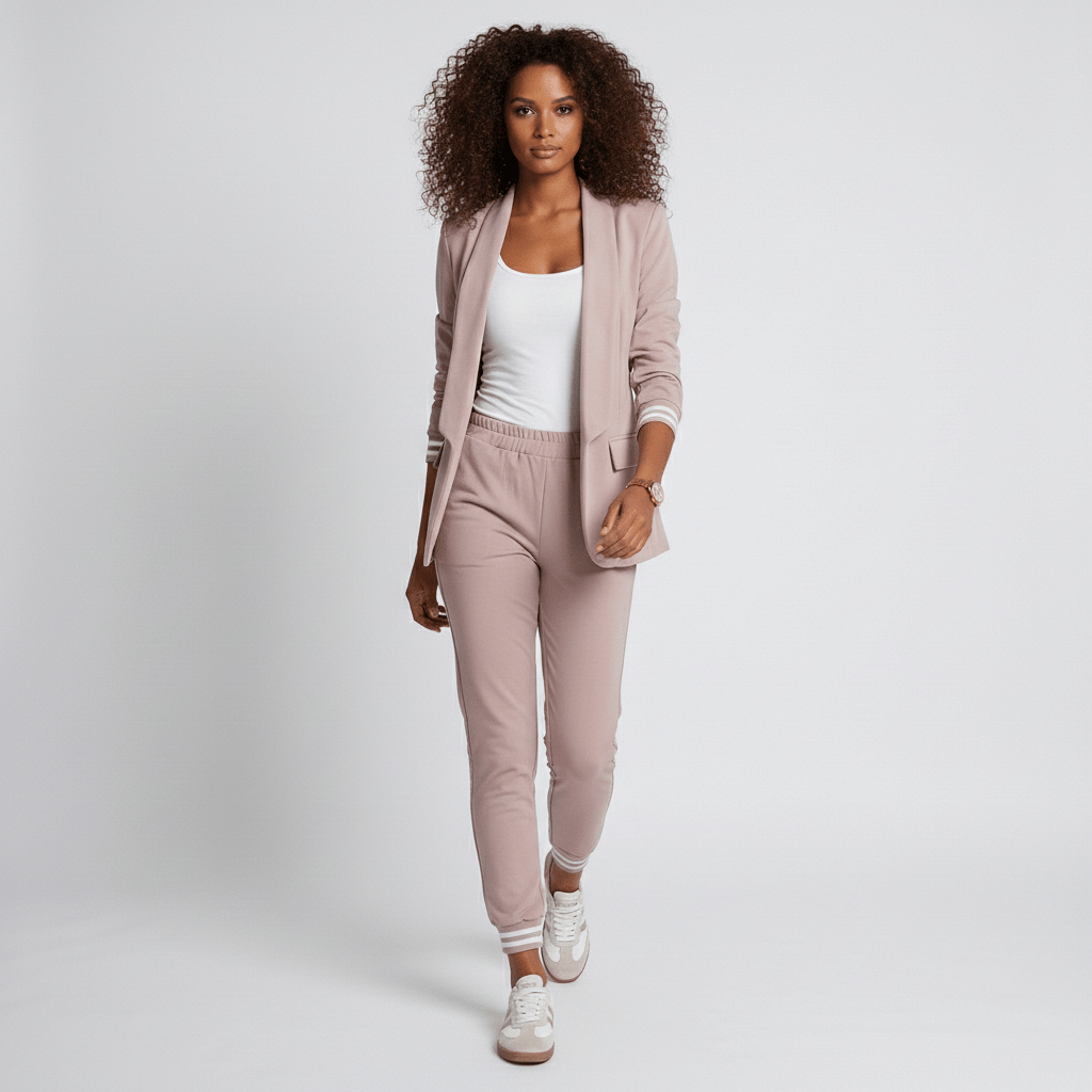 Aida Two Piece Set Blazer and Tapered Pants for Women - Warm Beige