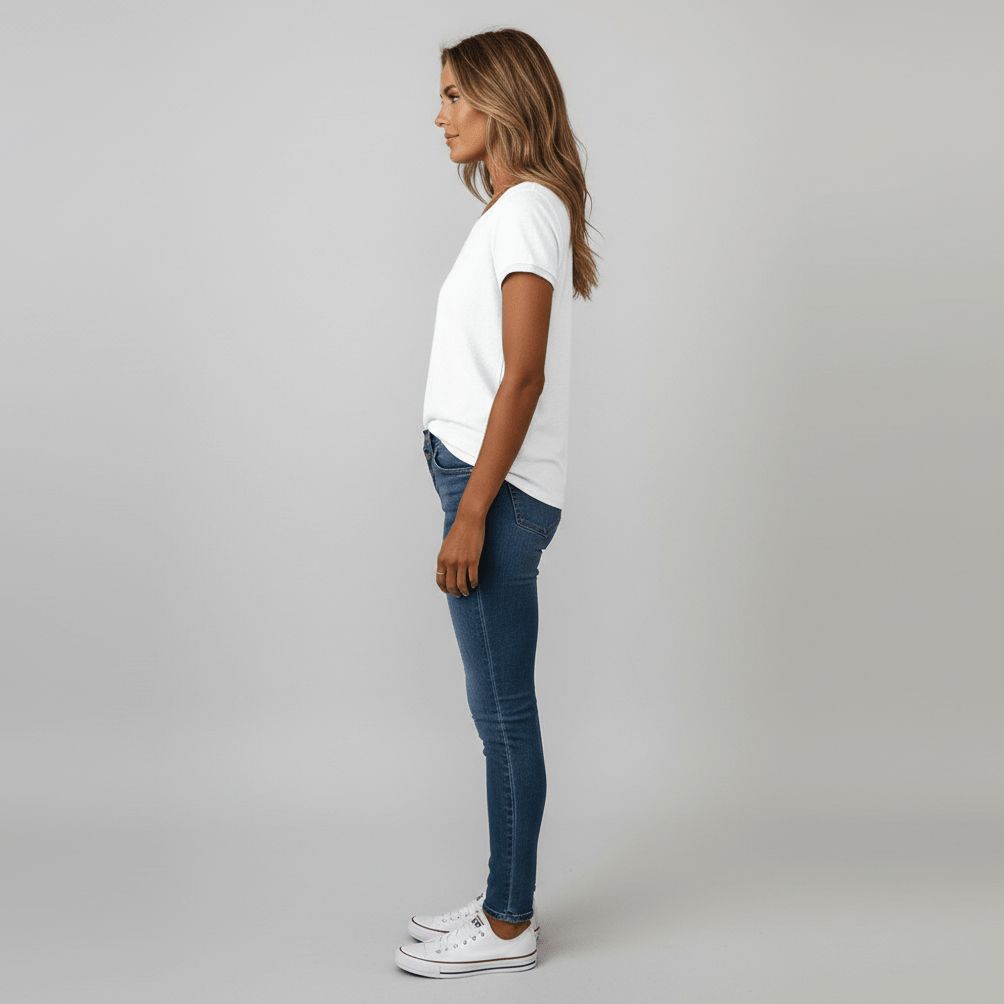 Claudia Short Sleeve V-Neck Blouse with Cuff Detail