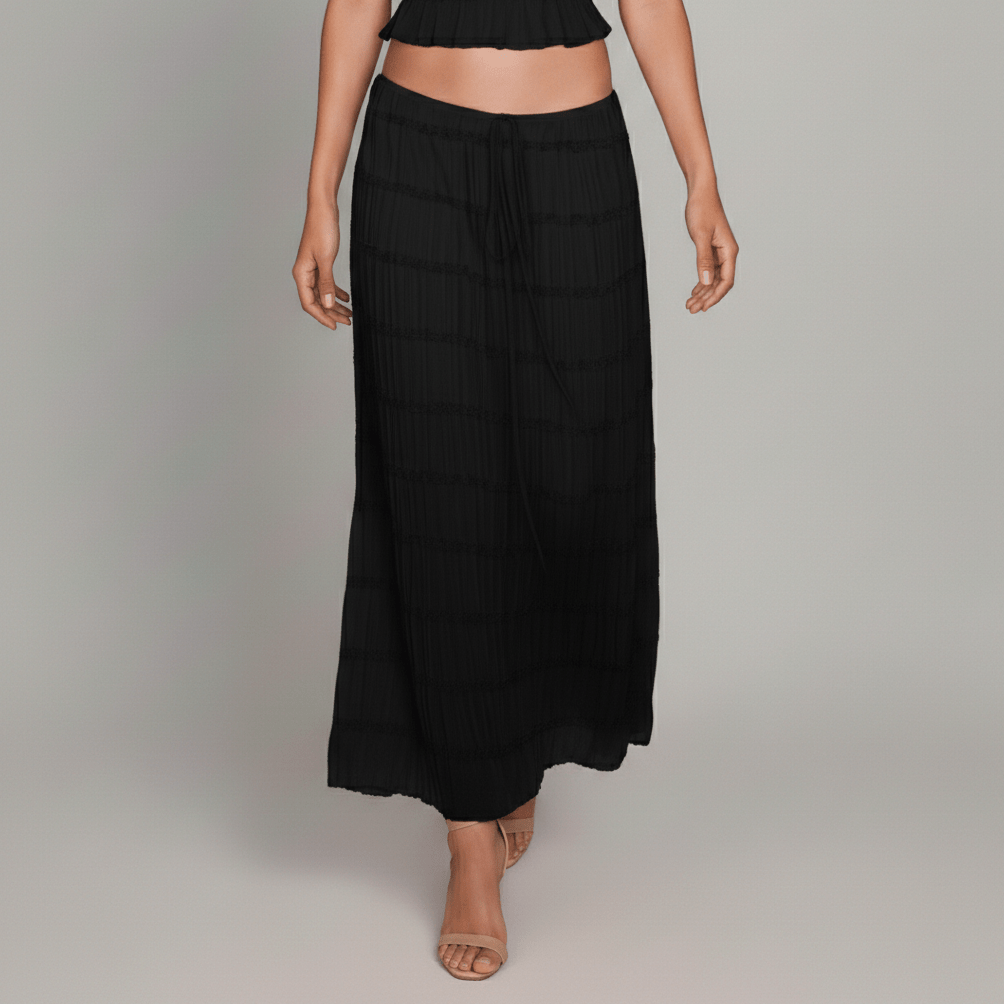 Edeline Halter Neck Two Piece Set with Crop Top and Maxi Skirt