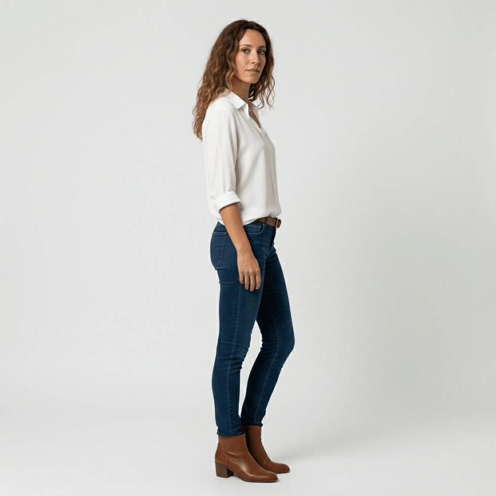 Joyce Button-Up Long Sleeve Blouse with Shirt Collar