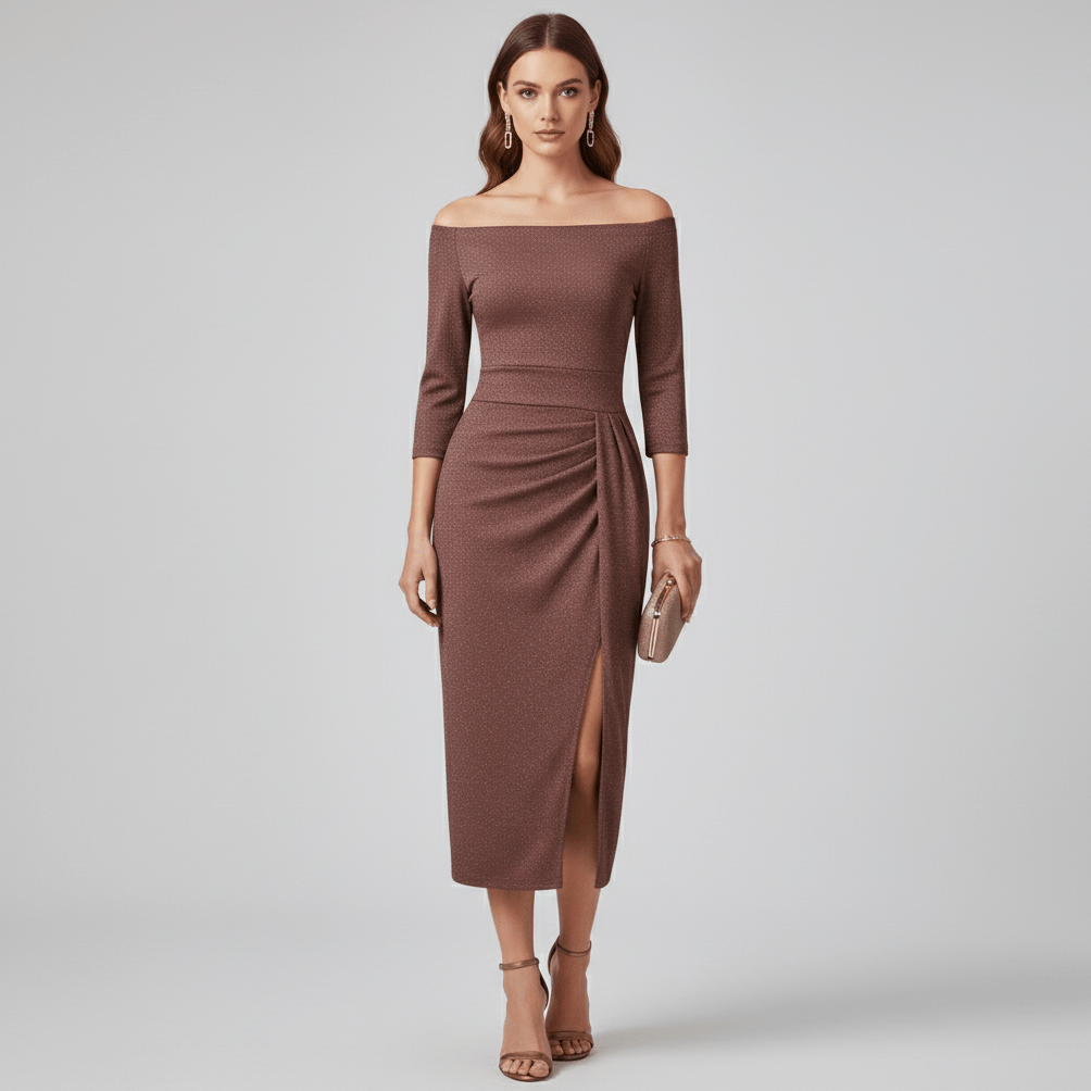 Keri Elegant Off-Shoulder Wedding Guest Dress