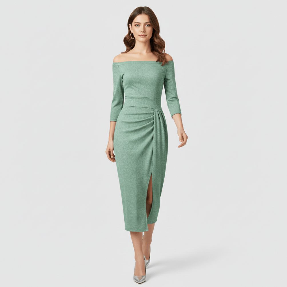 Keri Elegant Off-Shoulder Wedding Guest Dress