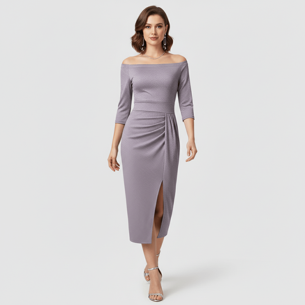 Keri Elegant Off-Shoulder Wedding Guest Dress