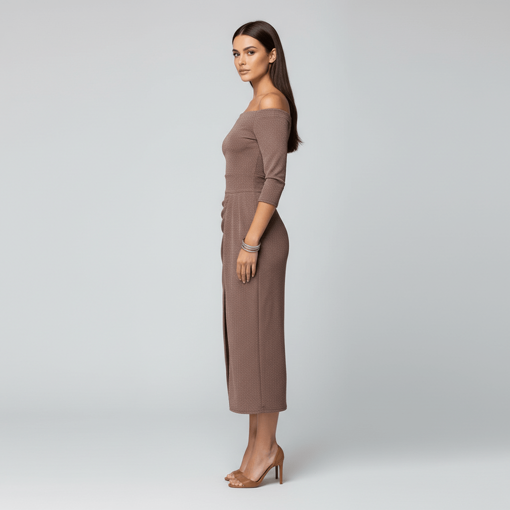 Kitty Elegant Off-Shoulder Wedding Guest Dress
