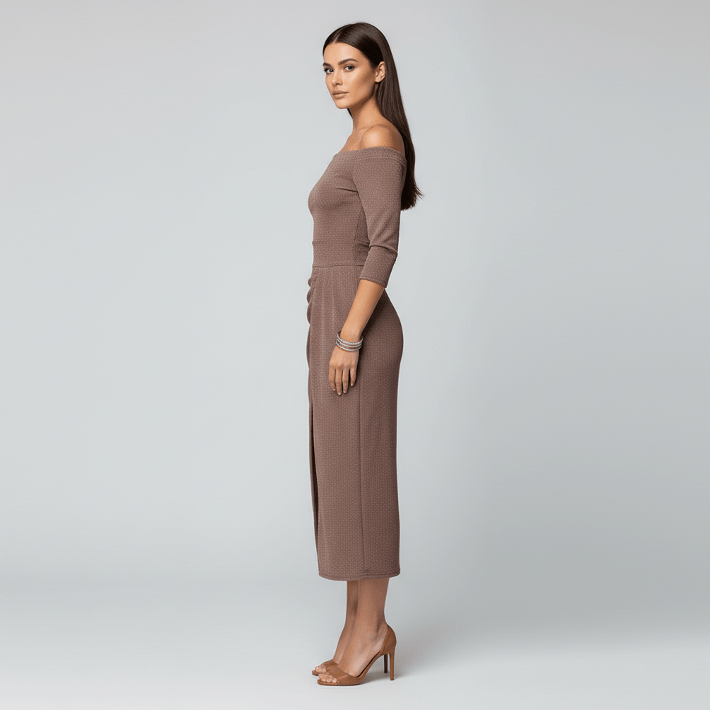 Kitty Elegant Off-Shoulder Wedding Guest Dress