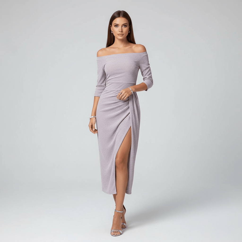 Kitty Elegant Off-Shoulder Wedding Guest Dress