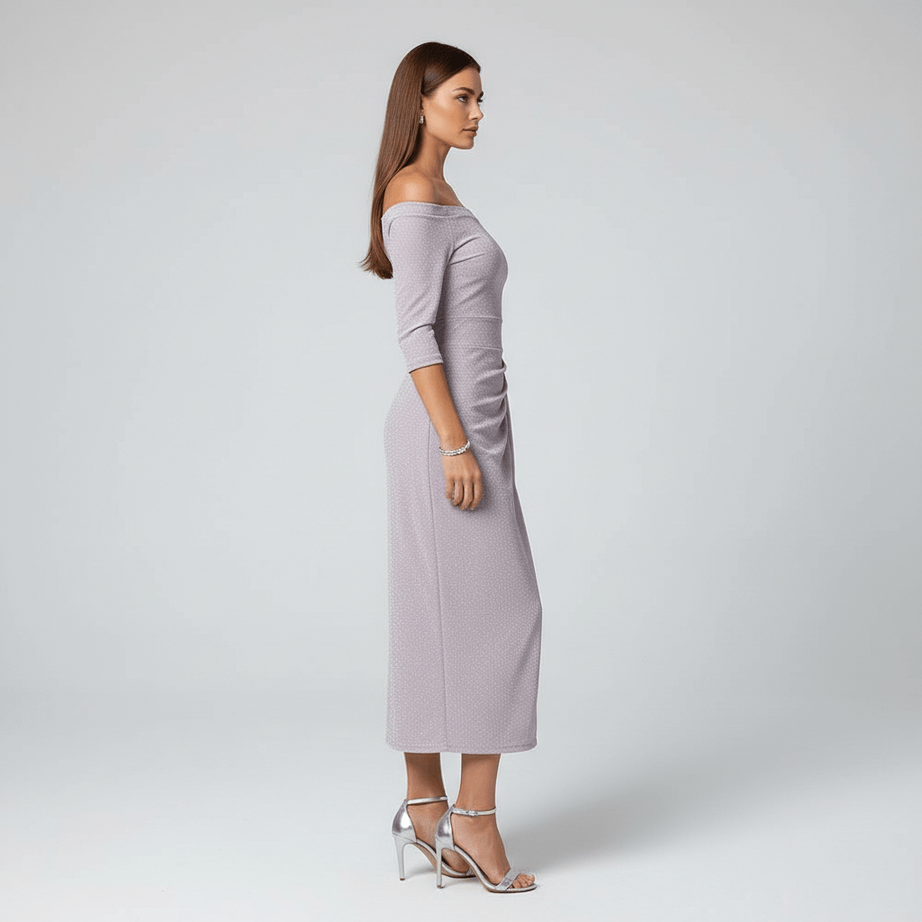 Kitty Elegant Off-Shoulder Wedding Guest Dress