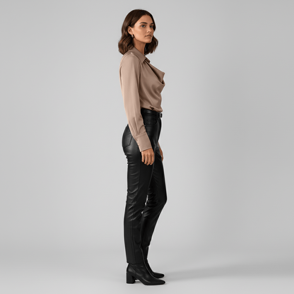 Lenora Cowl Neck Blouse with Long Sleeves for Women