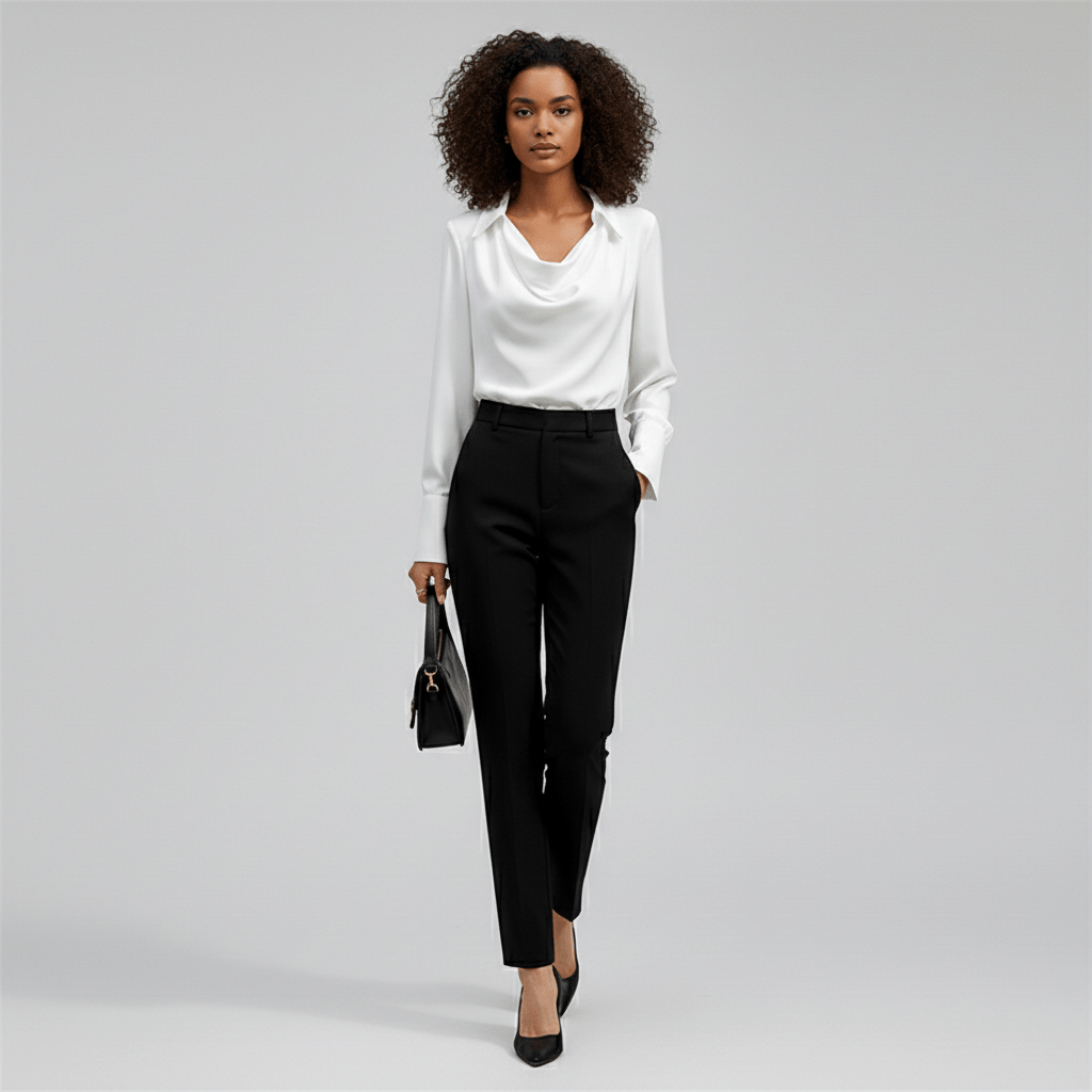 Lenora Cowl Neck Blouse with Long Sleeves for Women