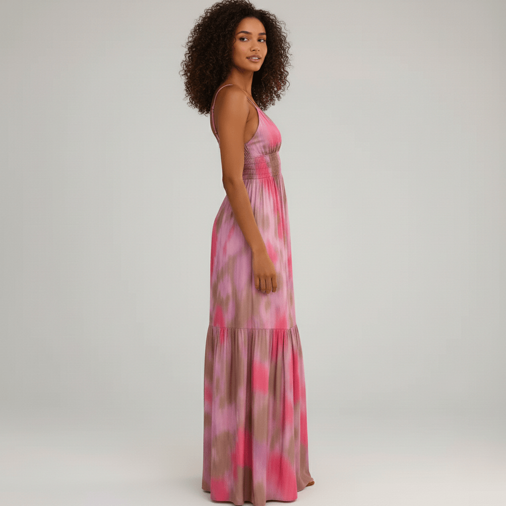 Nica Spaghetti Strap Maxi Dress with Smocked Waist
