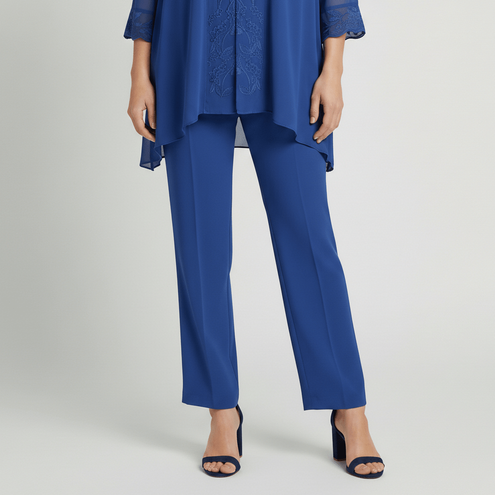 Nichola Two Piece Set with Embroidered Tunic and Straight Pants