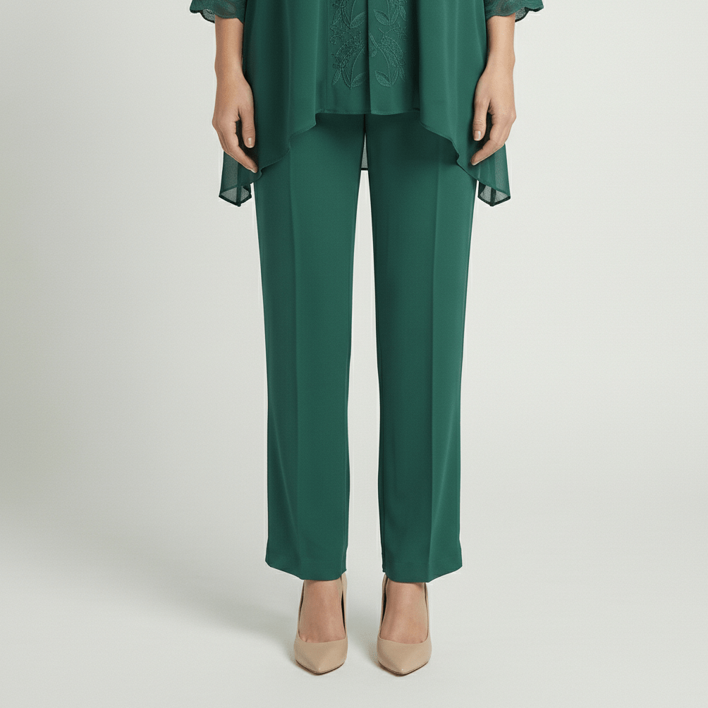 Nichola Two Piece Set with Embroidered Tunic and Straight Pants
