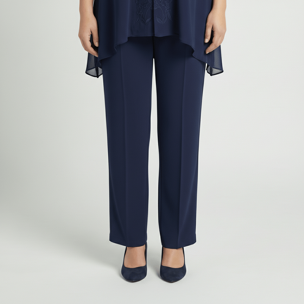 Nichola Two Piece Set with Embroidered Tunic and Straight Pants