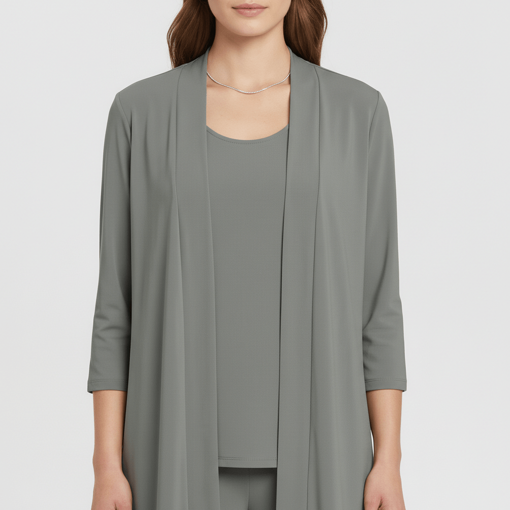 Ruth Two Piece Set Open Front Cardigan and Wide-Leg