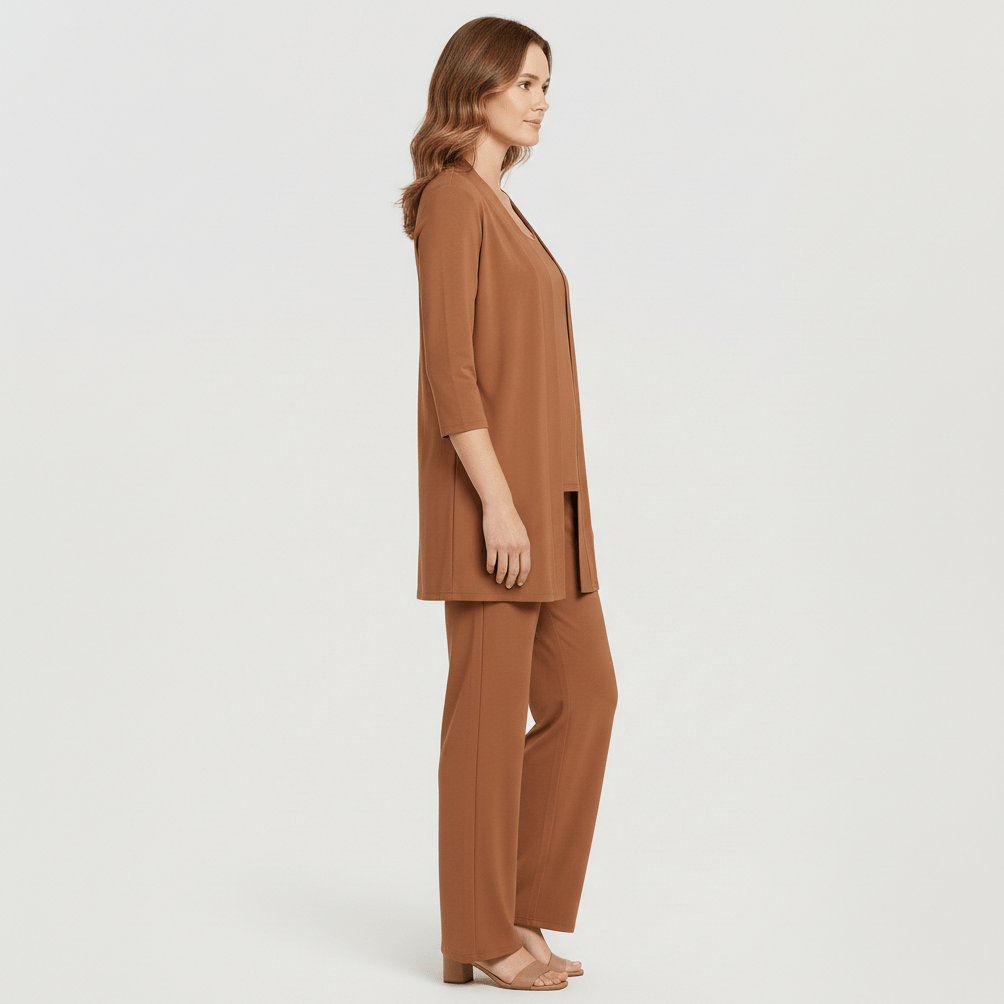 Ruth Two Piece Set Open Front Cardigan and Wide-Leg