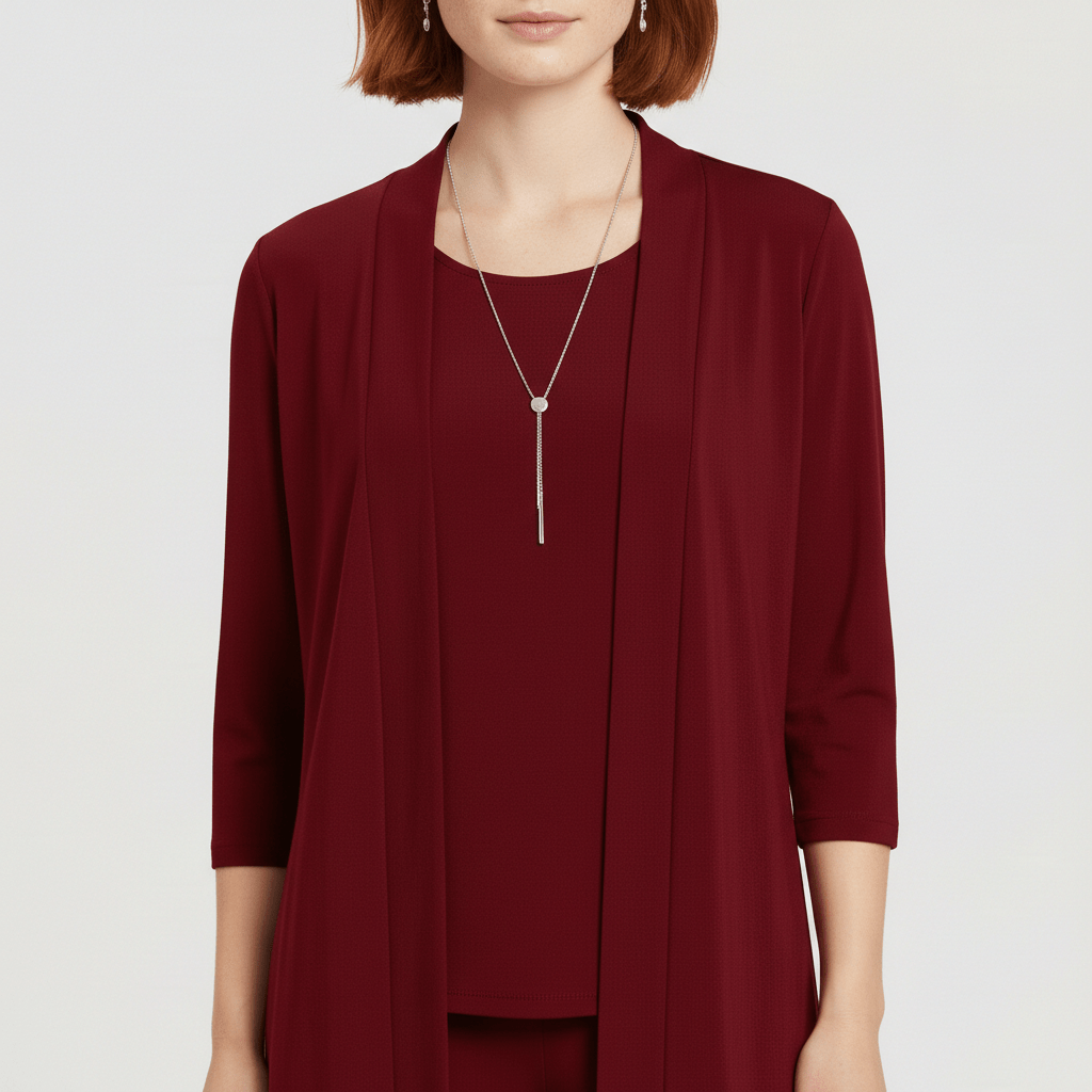 Ruth Two Piece Set Open Front Cardigan and Wide-Leg