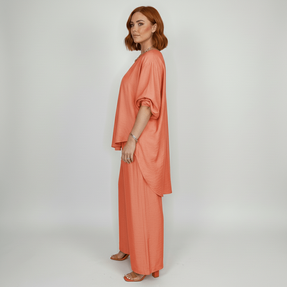 Susannah Two Piece Set Loose Top and Wide Leg Pants