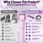 2-in-1 Double Head Electric Hair Remover | Painless Hair Removal in Seconds — Expert approved precision technology