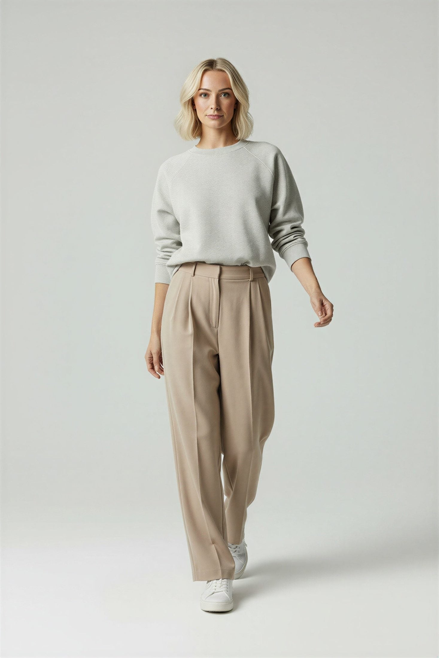 Adaline High-Waisted Wide Leg Trousers with Side Pockets