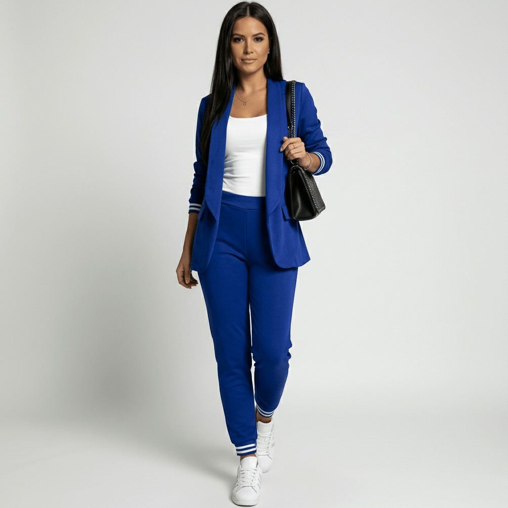 Aida Two Piece Set Blazer and Tapered Pants for Women - Vibrant Blue