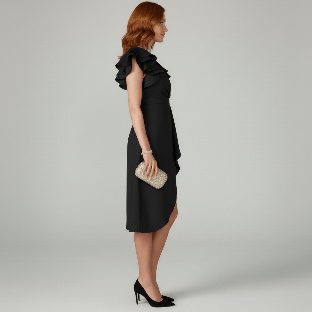 Alea Elegant Ruffle Wedding Guest Dress for Women