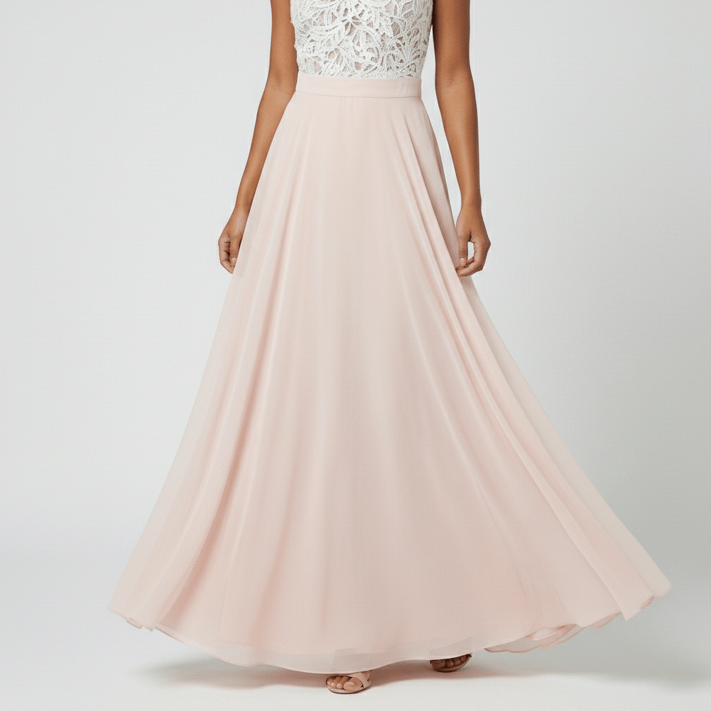 Beatrice Sleeveless Lace Bodice Maxi Dress with Round Neck