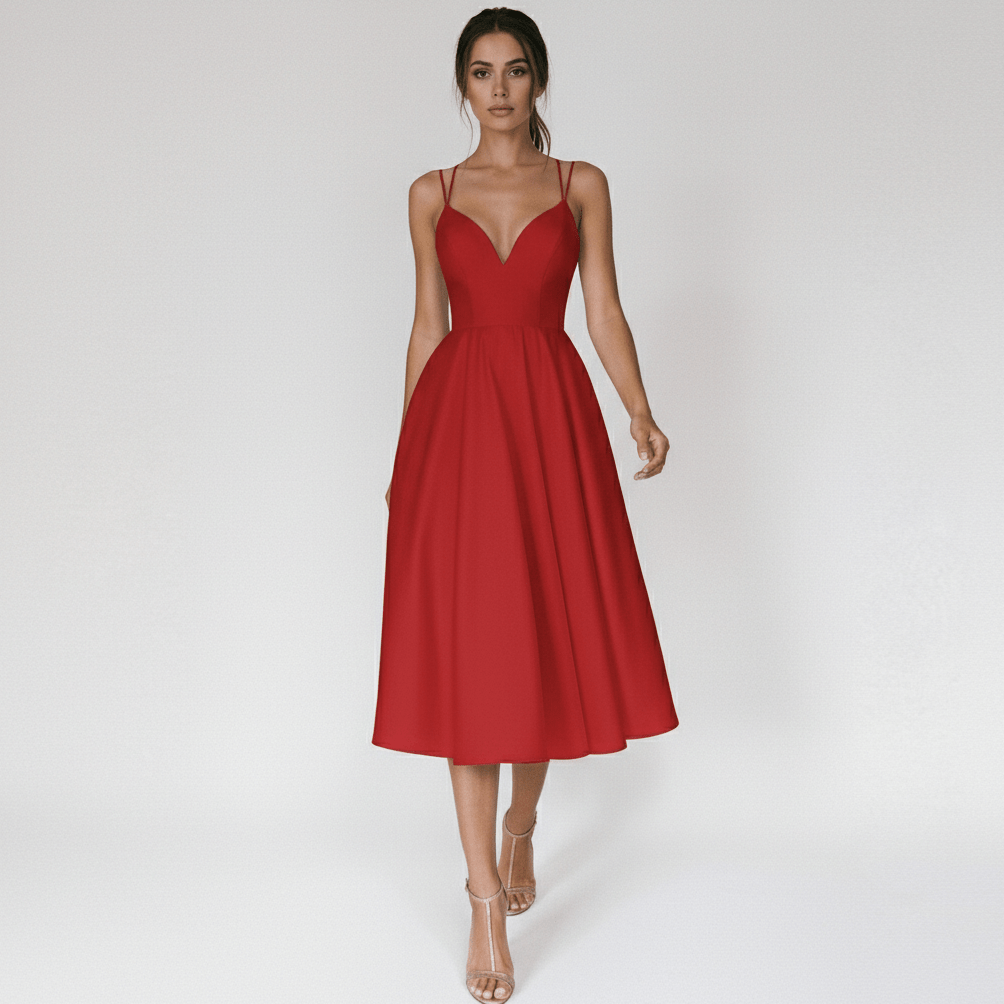 Bettina Sweetheart Neck Cocktail Dress with Spaghetti Straps