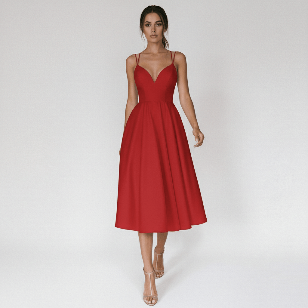 Bettina Sweetheart Neck Cocktail Dress with Spaghetti Straps