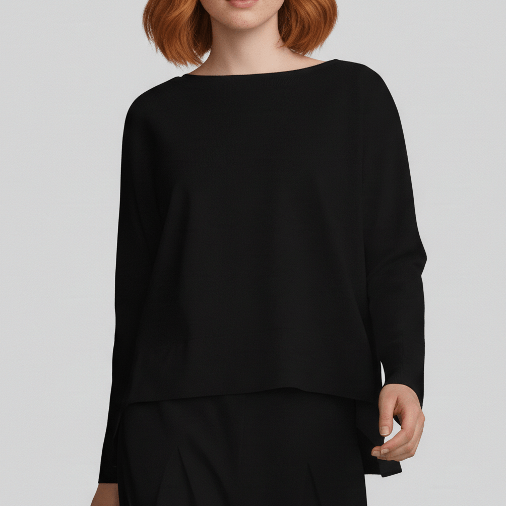 Delphine Two Piece Set with Round Neck Top and Tapered Pants