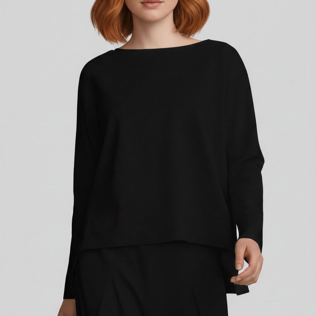 Delphine Two Piece Set with Round Neck Top and Tapered Pants