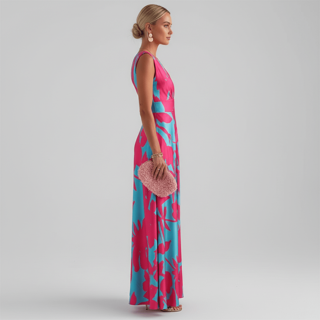 Jaida Elegant Maxi Wedding Guest Dress for Women