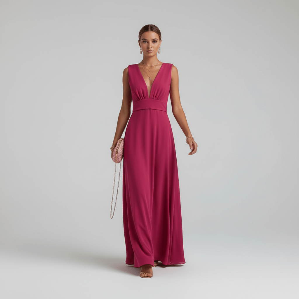 Jaida Elegant Maxi Wedding Guest Dress for Women