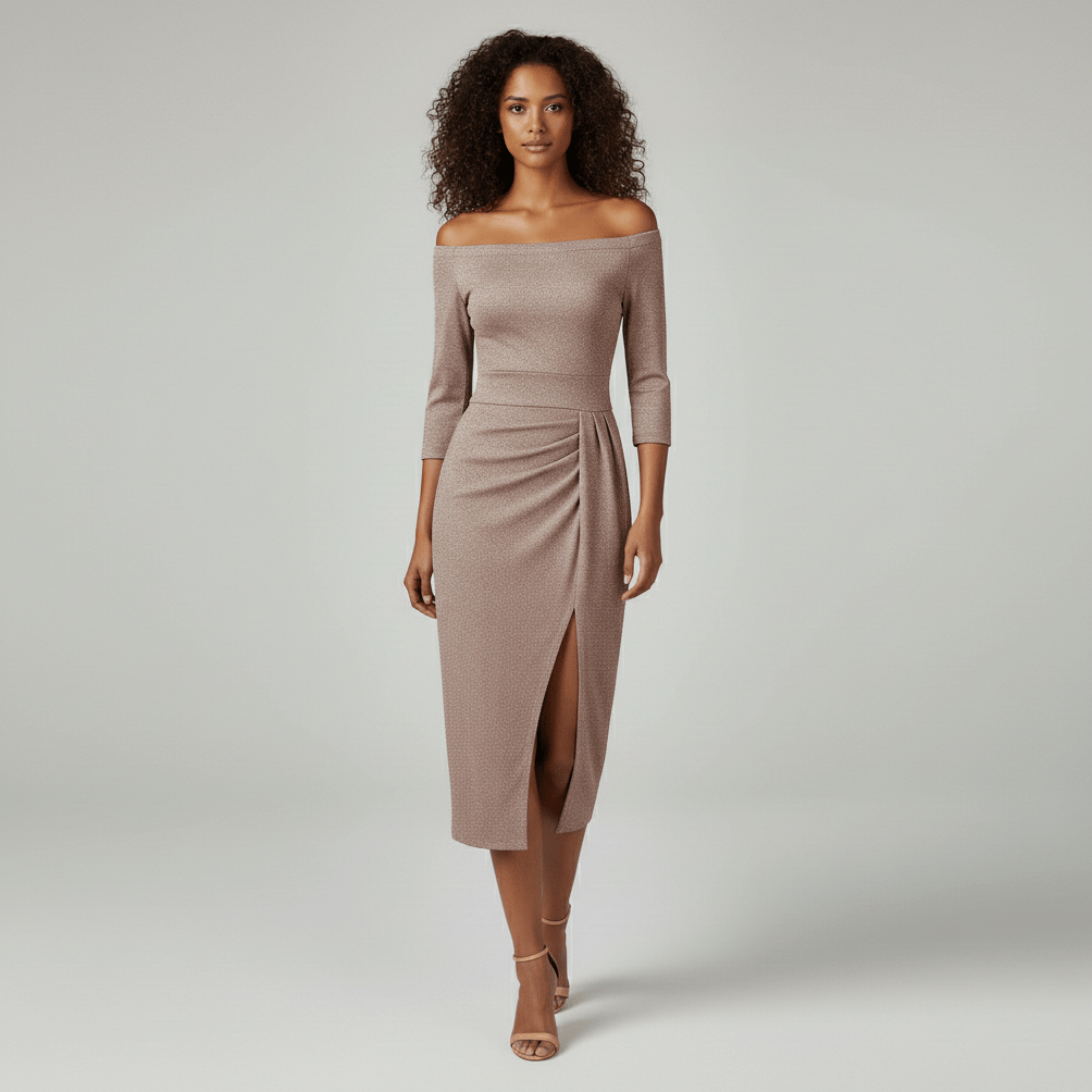 Keri Elegant Off-Shoulder Wedding Guest Dress