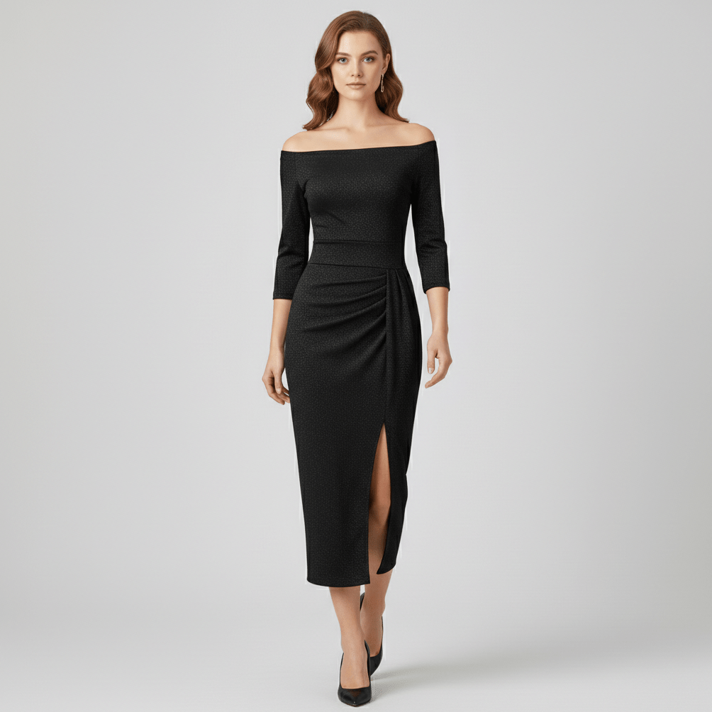 Keri Elegant Off-Shoulder Wedding Guest Dress