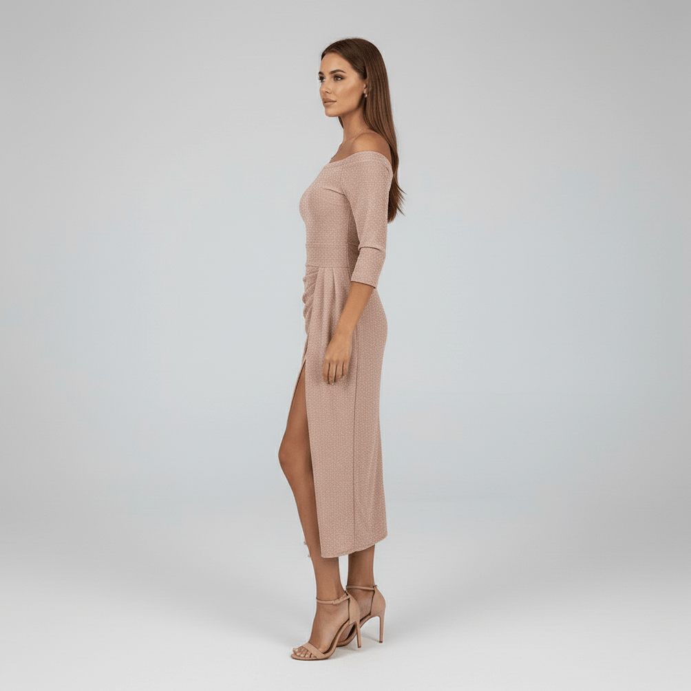 Kitty Elegant Off-Shoulder Wedding Guest Dress