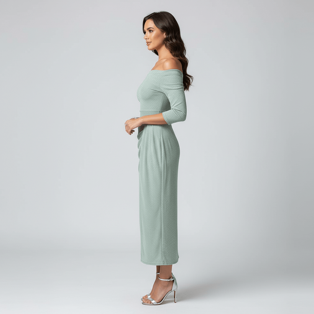 Kitty Elegant Off-Shoulder Wedding Guest Dress