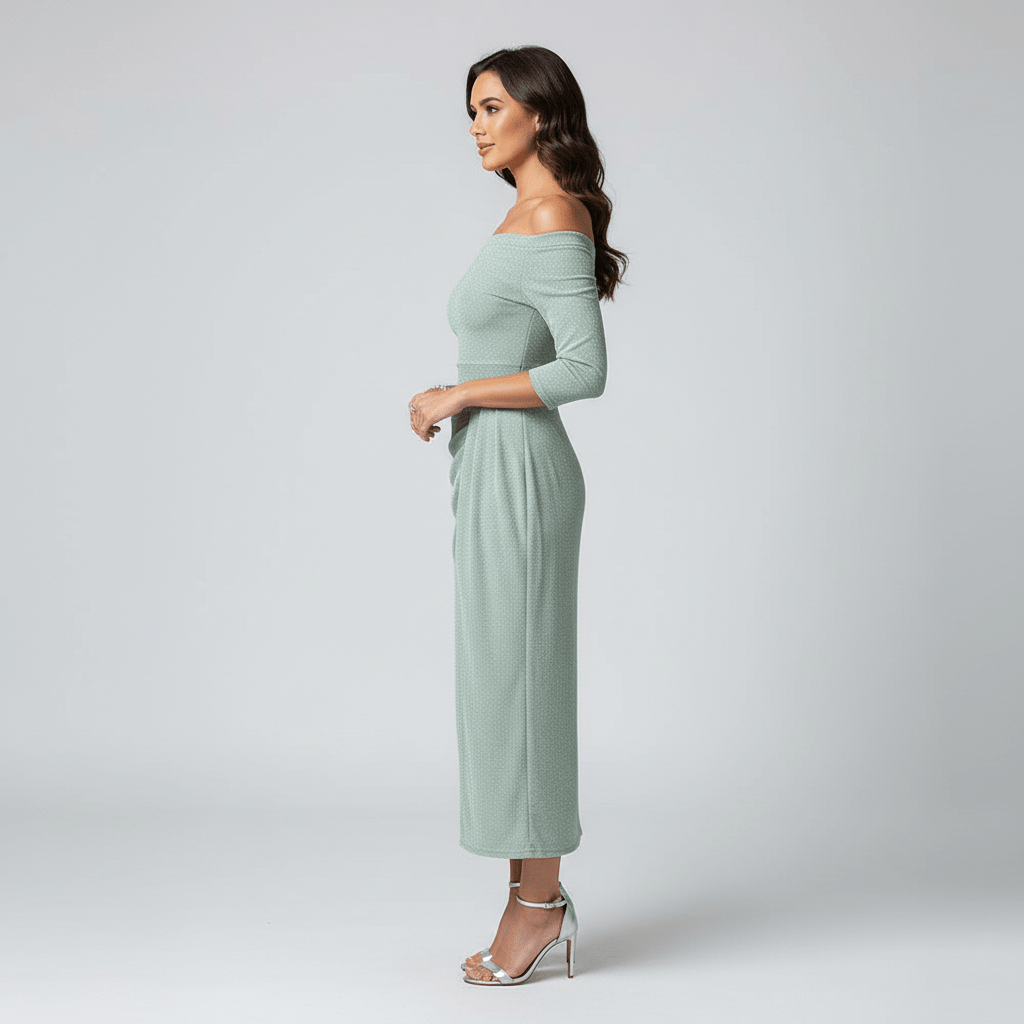 Kitty Elegant Off-Shoulder Wedding Guest Dress