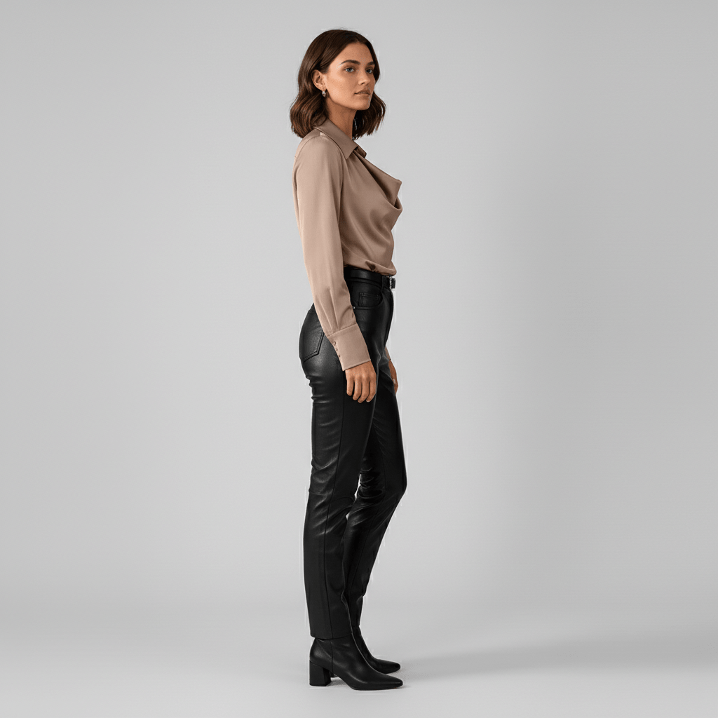 Lenora Cowl Neck Blouse with Long Sleeves for Women
