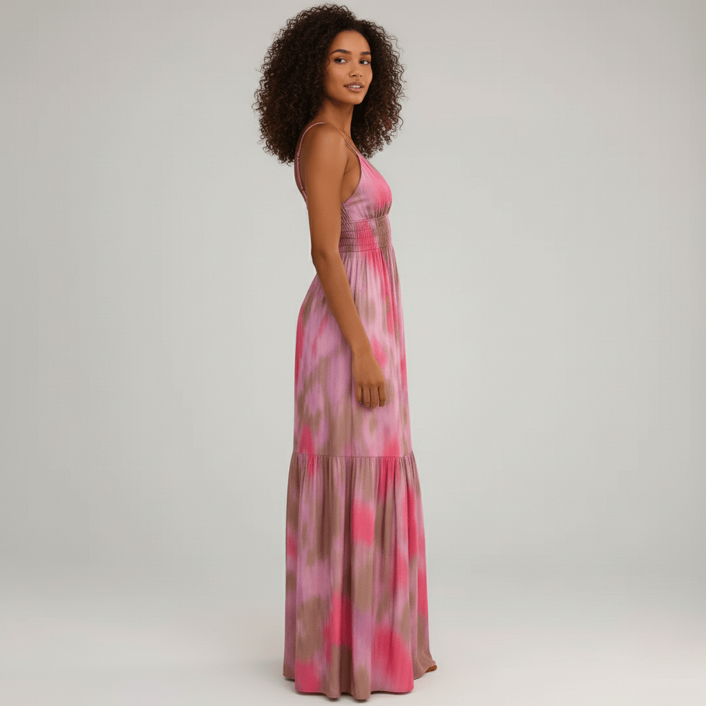 Nica Spaghetti Strap Maxi Dress with Smocked Waist