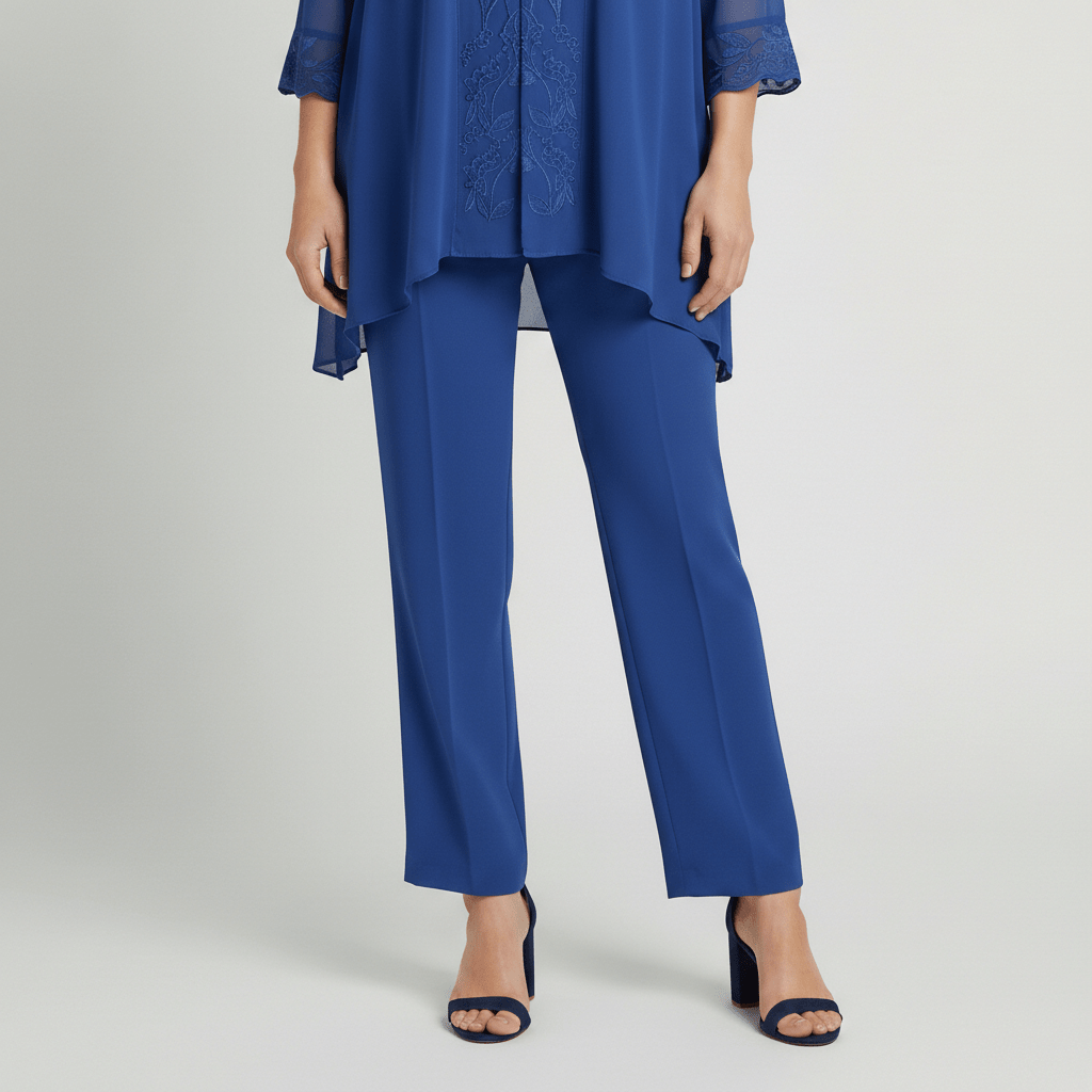 Nichola Two Piece Set with Embroidered Tunic and Straight Pants