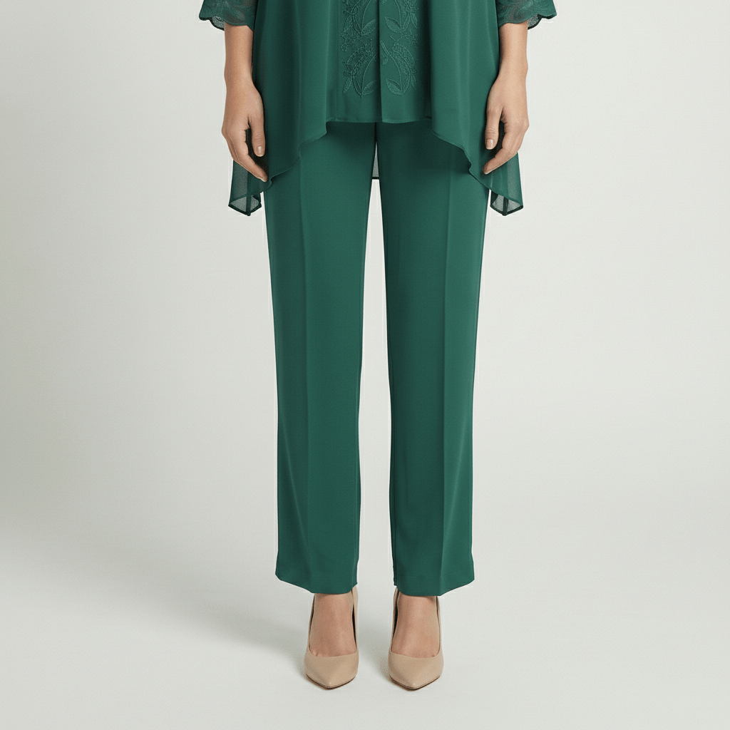 Nichola Two Piece Set with Embroidered Tunic and Straight Pants