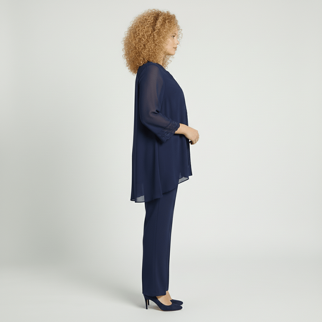 Nichola Two Piece Set with Embroidered Tunic and Straight Pants