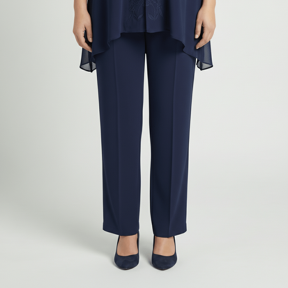 Nichola Two Piece Set with Embroidered Tunic and Straight Pants
