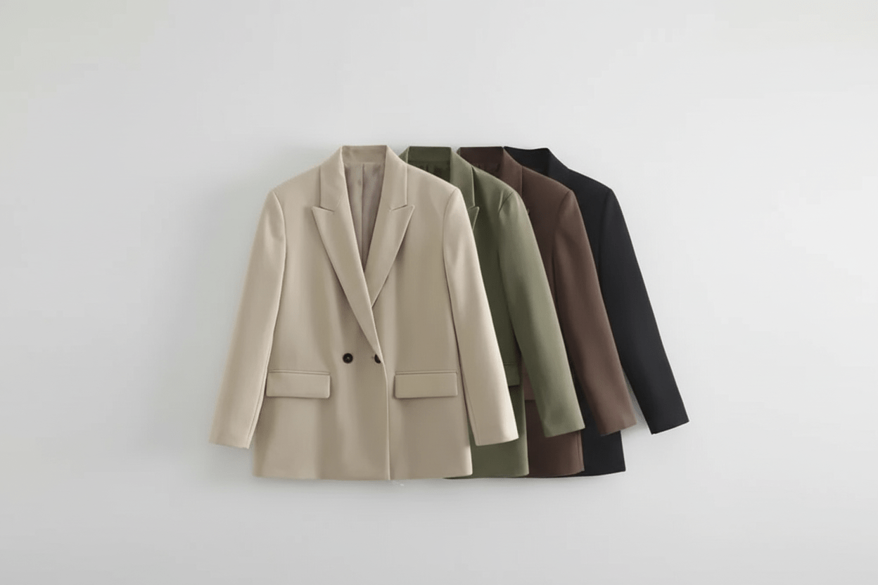 Presley Oversized Double-Breasted Blazer with Notch Lapels