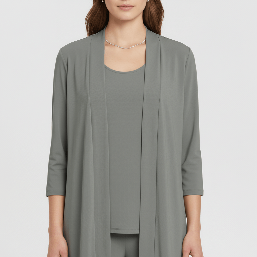 Ruth Two Piece Set Open Front Cardigan and Wide-Leg