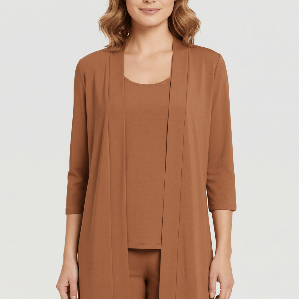 Ruth Two Piece Set Open Front Cardigan and Wide-Leg