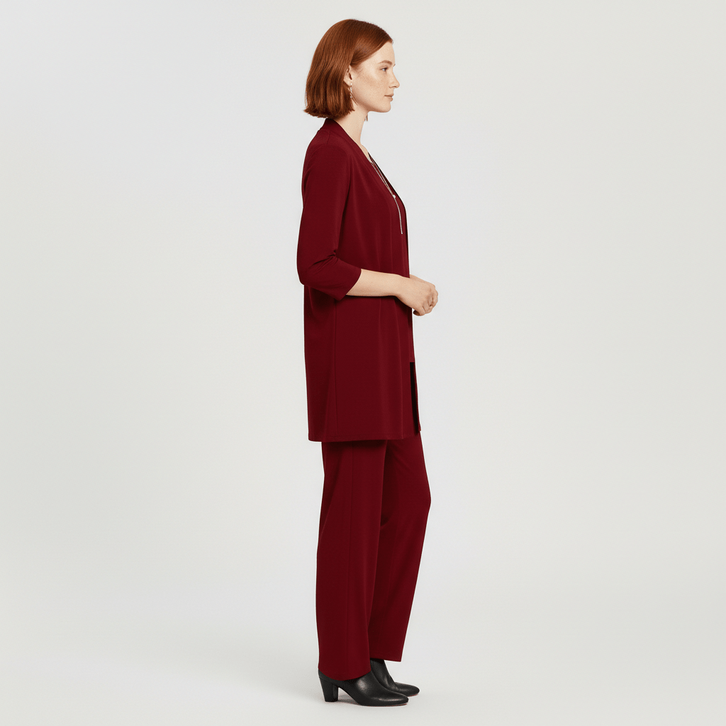 Ruth Two Piece Set Open Front Cardigan and Wide-Leg