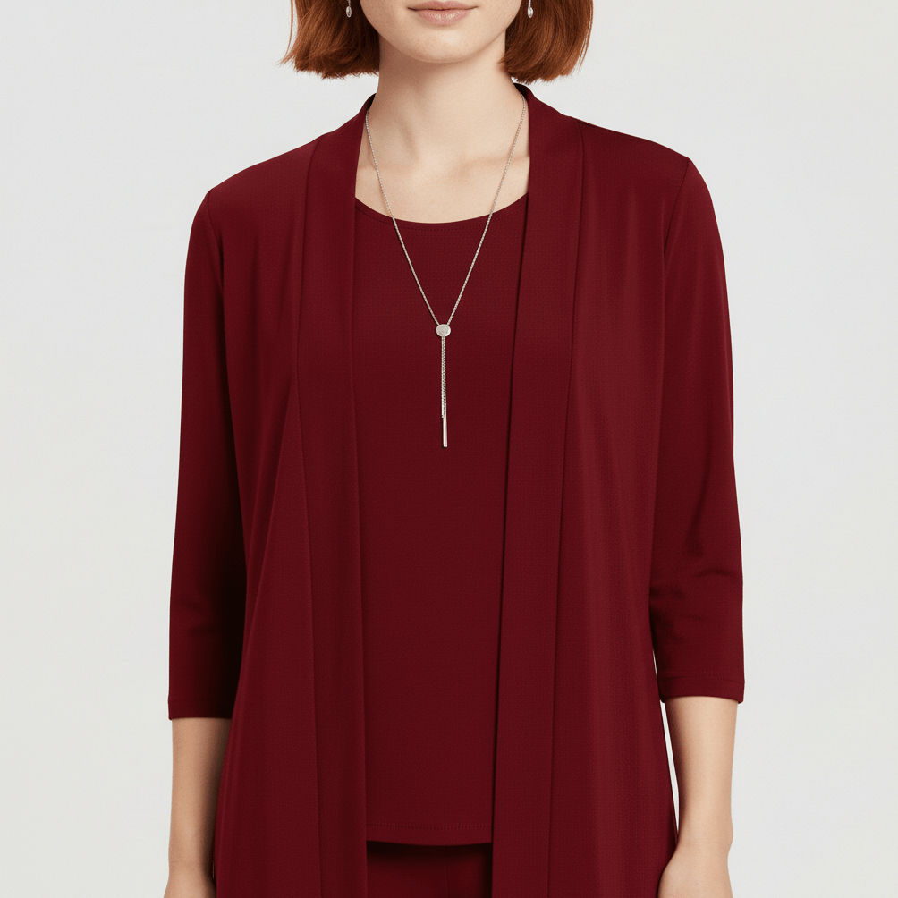Ruth Two Piece Set Open Front Cardigan and Wide-Leg