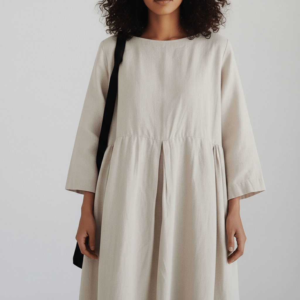 Shirley Round Neck Oversized Maxi Dress for Women with Side Pockets